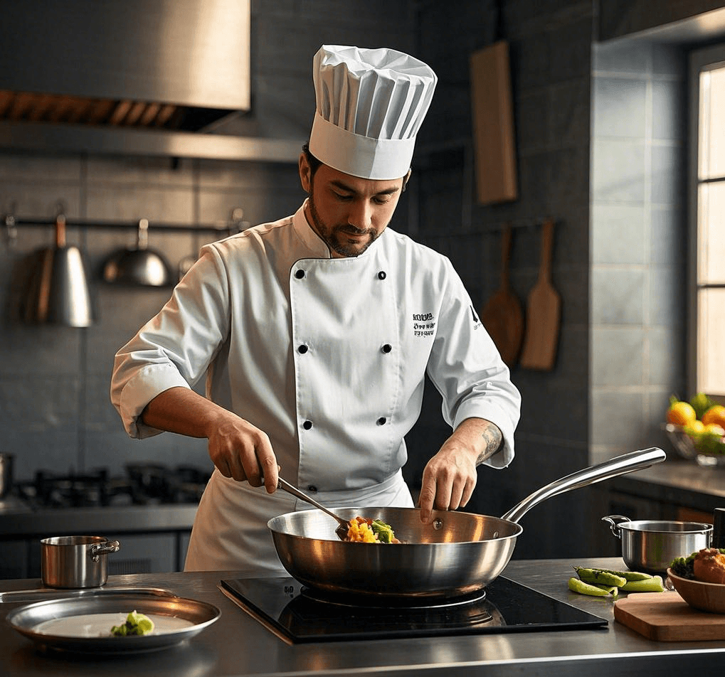 Cookware with warning sign